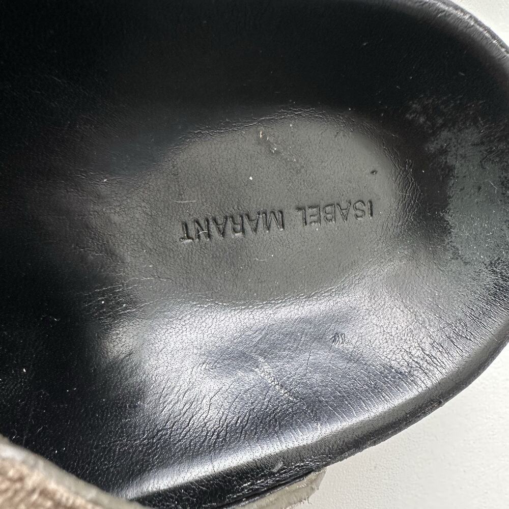 Isabel Marant Womens Suede Studded Mules Slip On Size 36 Olive Buckle Hardware - Picture 7 of 7